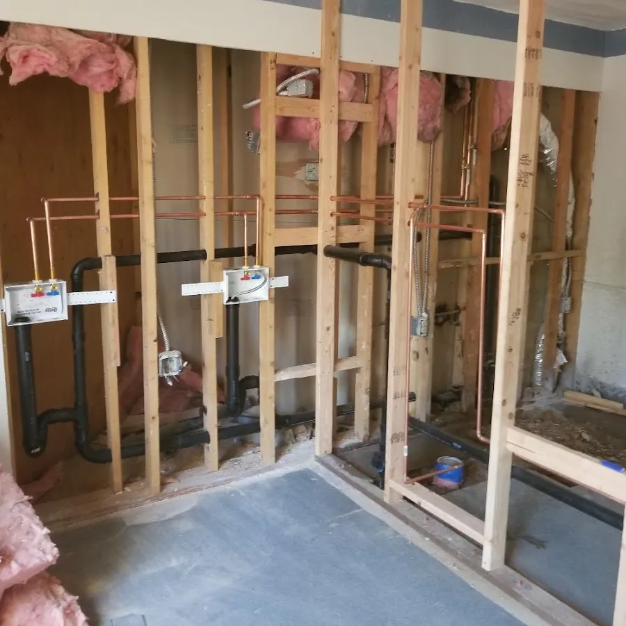 Copper pipe rough-in and plumbing installation in Weston